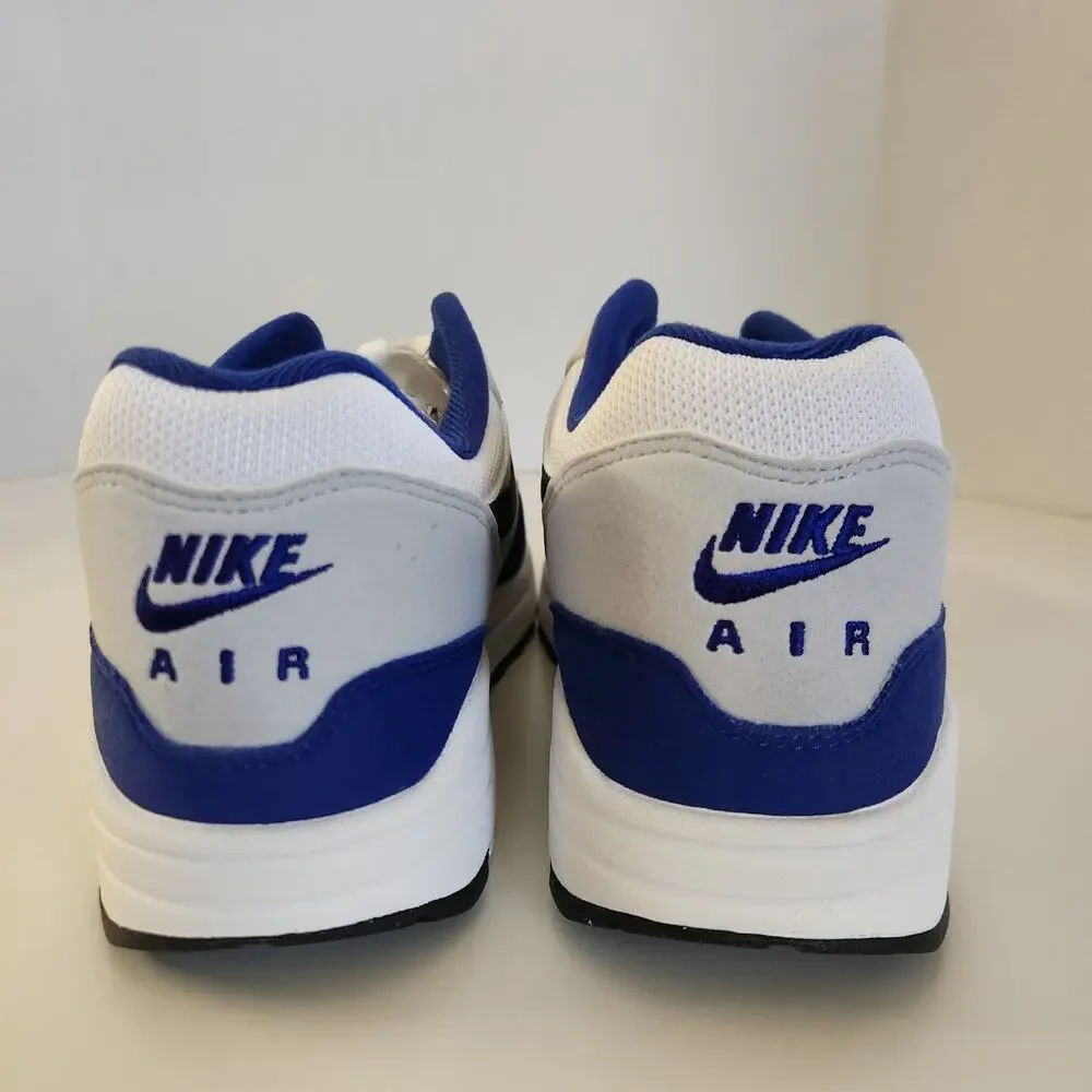 Nike Air Max 1 Mens White/Black-Deep Royal Blue Size 10 - Picture 5 of 10